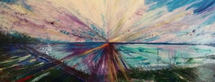 Del Giudice, Sharyn-Beach At Lake Tahoe No. 2-2016-acrylic-150x60cms.