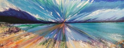 Del Giudice, Sharyn-Beach At Lake Tahoe No. 3-2017-acrylic-150x60cms.