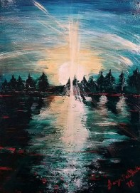 Del Giudice, Sharyn-Sunset at Sorrento Beach-2016-acrylic-55x75cms (2)